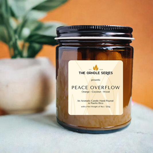 Peace Overflow Candle - (Orange, Coconut, Wood)
