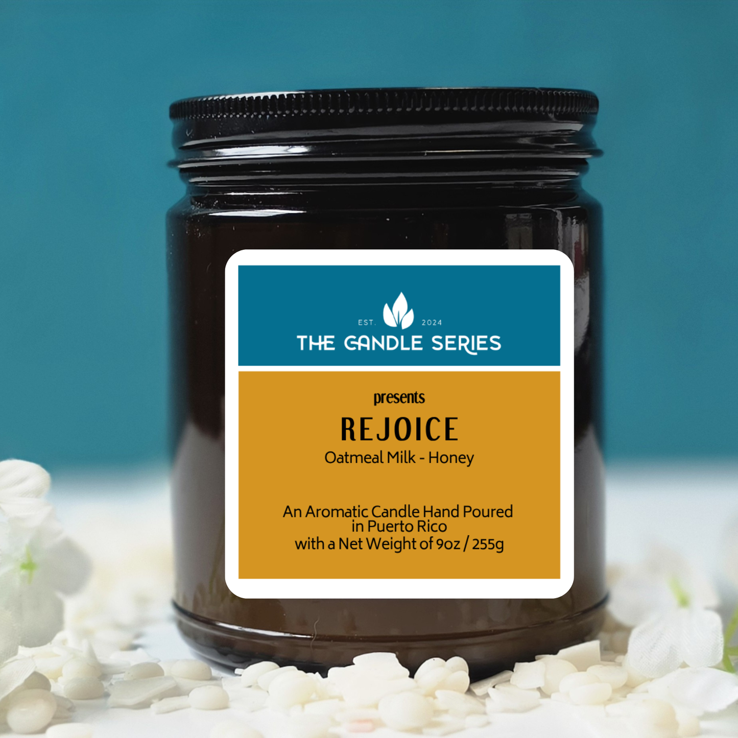 Rejoice Candle - Oatmeal milk + Honey - Puerto Rico Faith Series