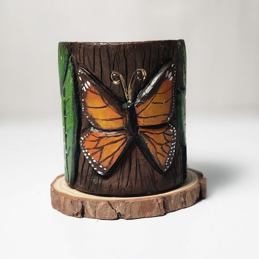 Wax Butterfly candle Holder - Tallado en Vela - Artesania Puerto Rico