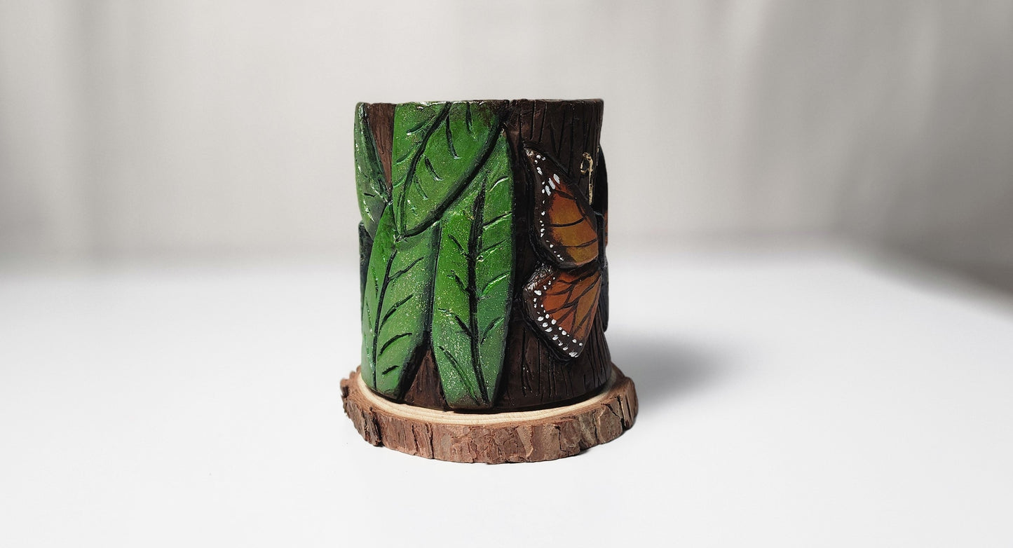 Wax Butterfly candle Holder - Tallado en Vela - Artesania Puerto Rico