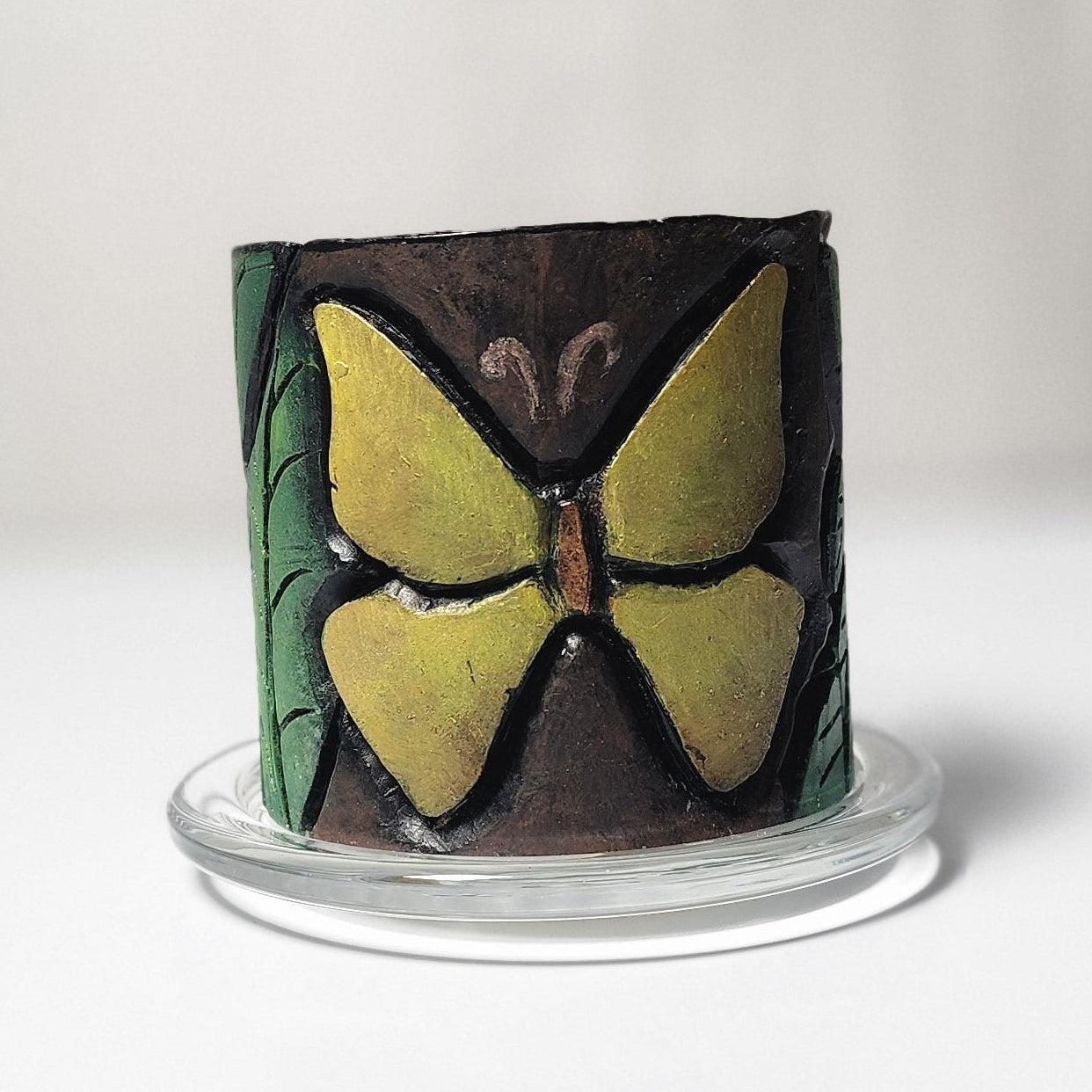 Yellow Wax Butterfly Carved - Mariposa Amarilla en Wax - Artesania Puerto Rico