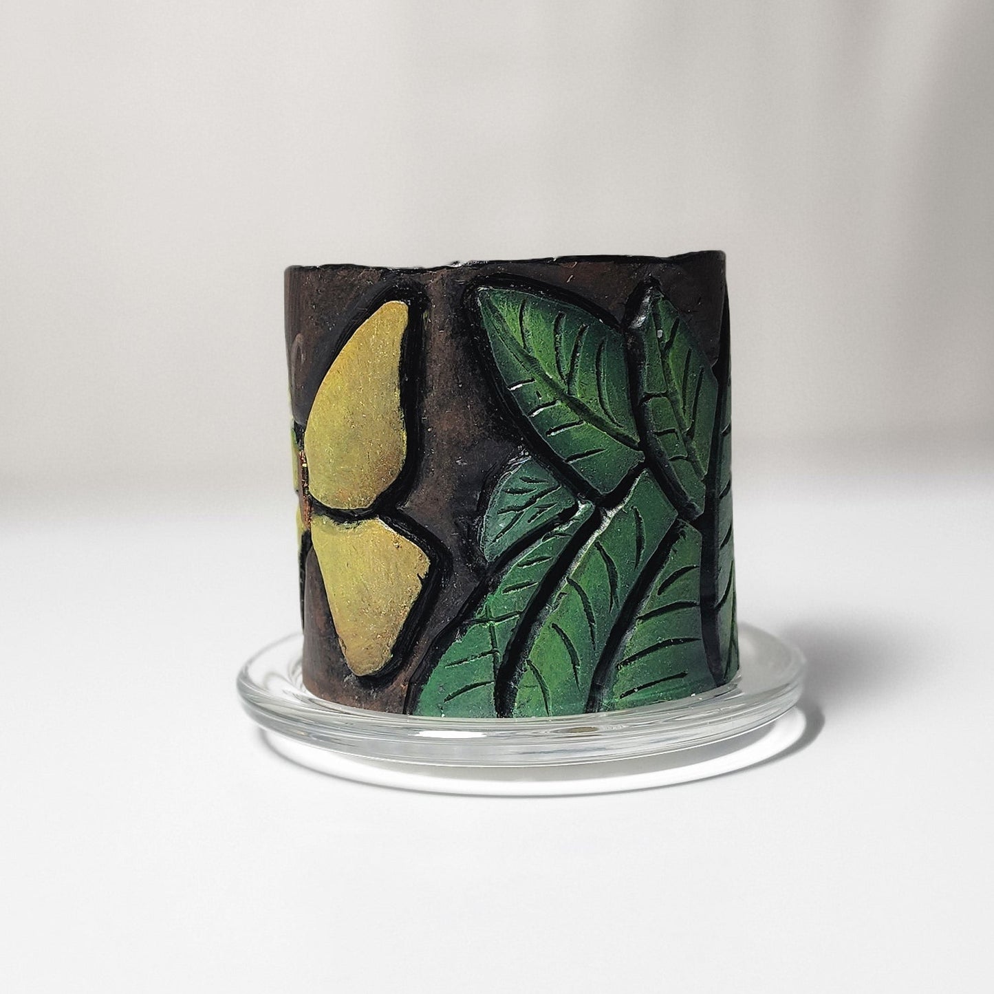 Yellow Wax Butterfly Carved - Mariposa Amarilla en Wax - Artesania Puerto Rico